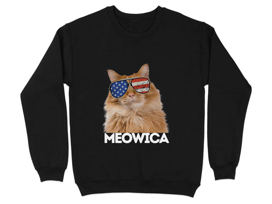 Meowica Cat with Sunglasses Funny Patriotic Sweater product