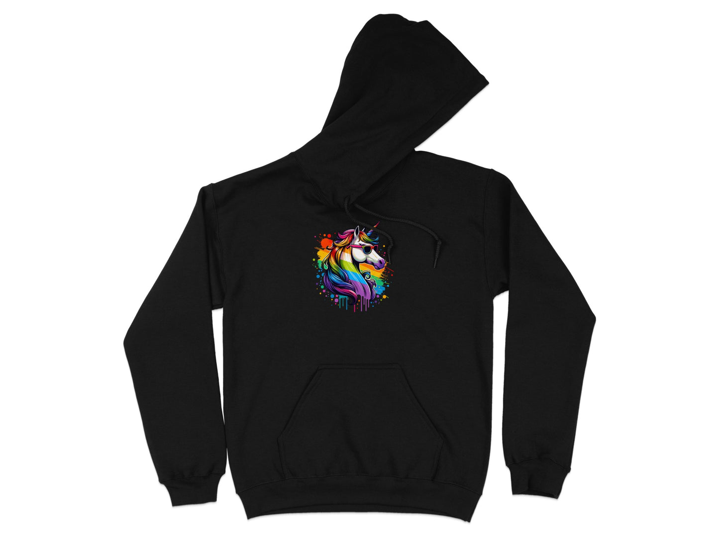 Vibrant Colorful Unicorn Design Hooded Sweatshirt product type