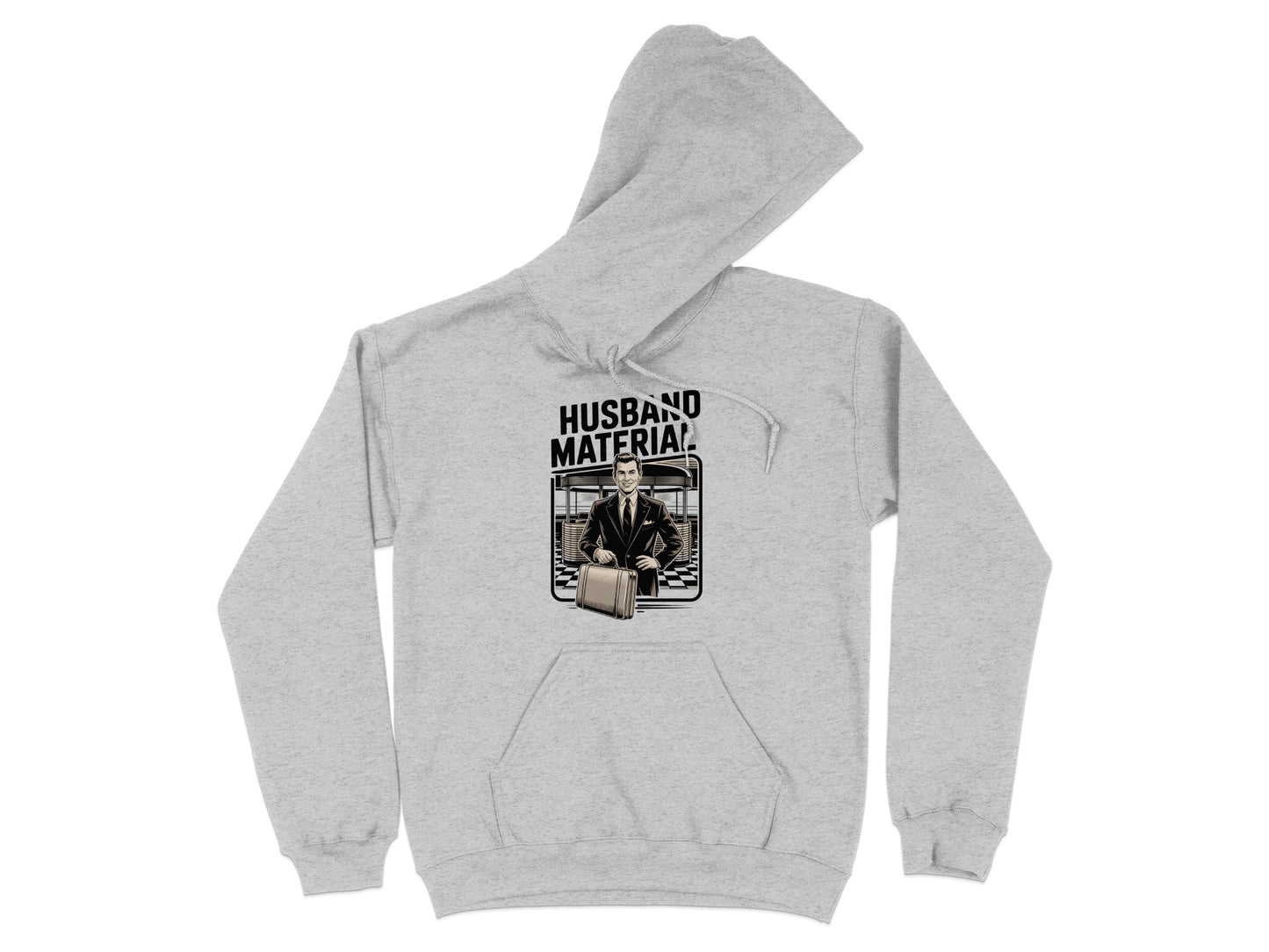 Husband Material Graphic on Grey Hoodie product