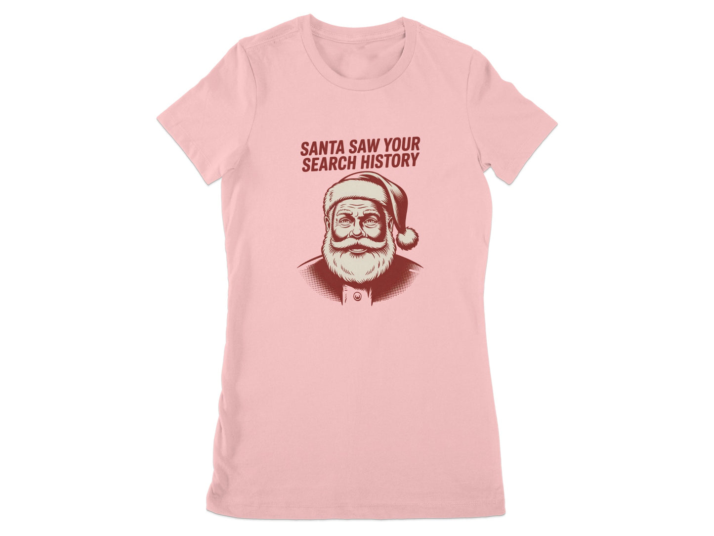 Santa Saw Your Search History Pink T-shirt product type