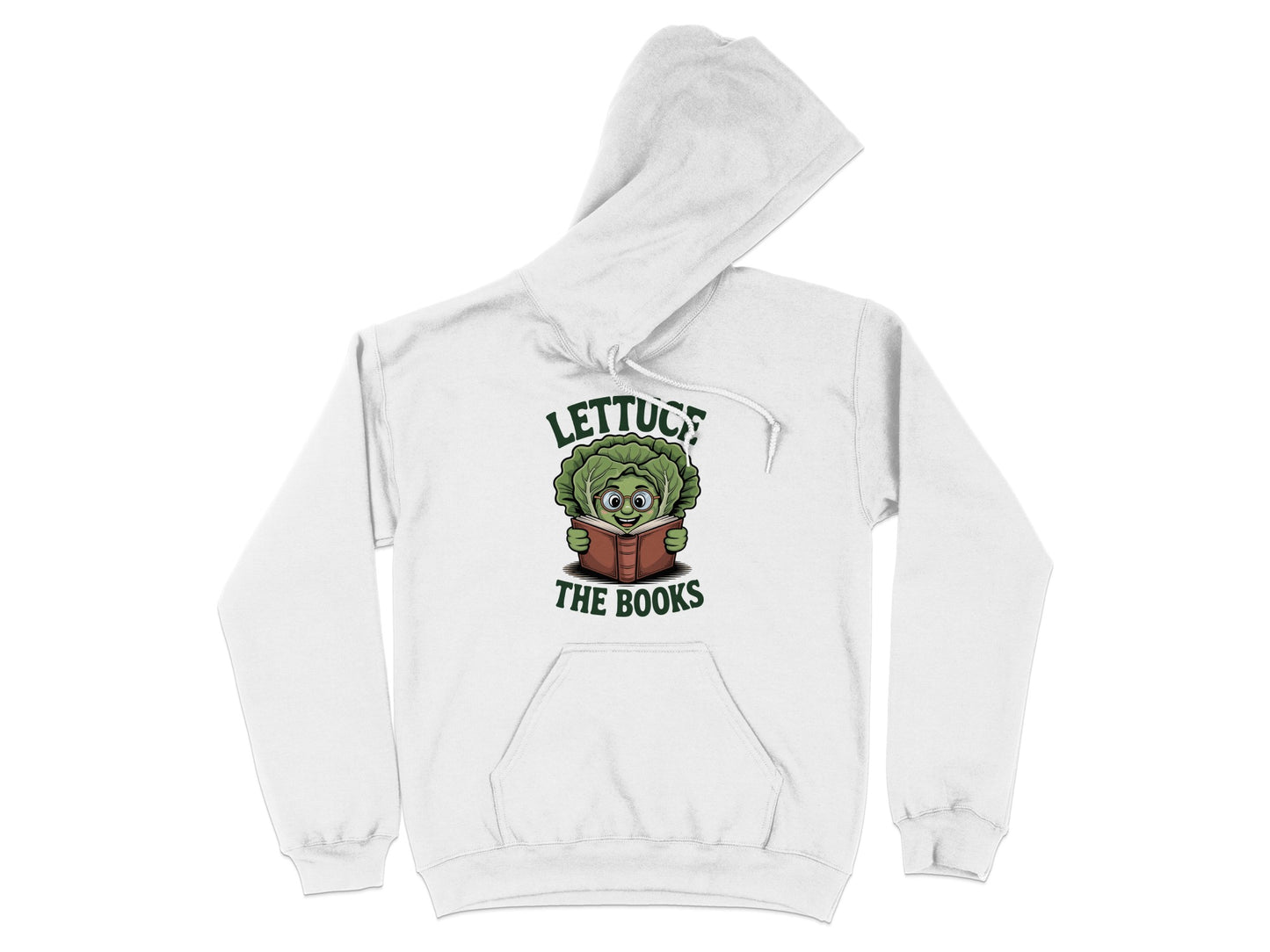 Lettuce The Books Hoodie White Graphic Pullover product