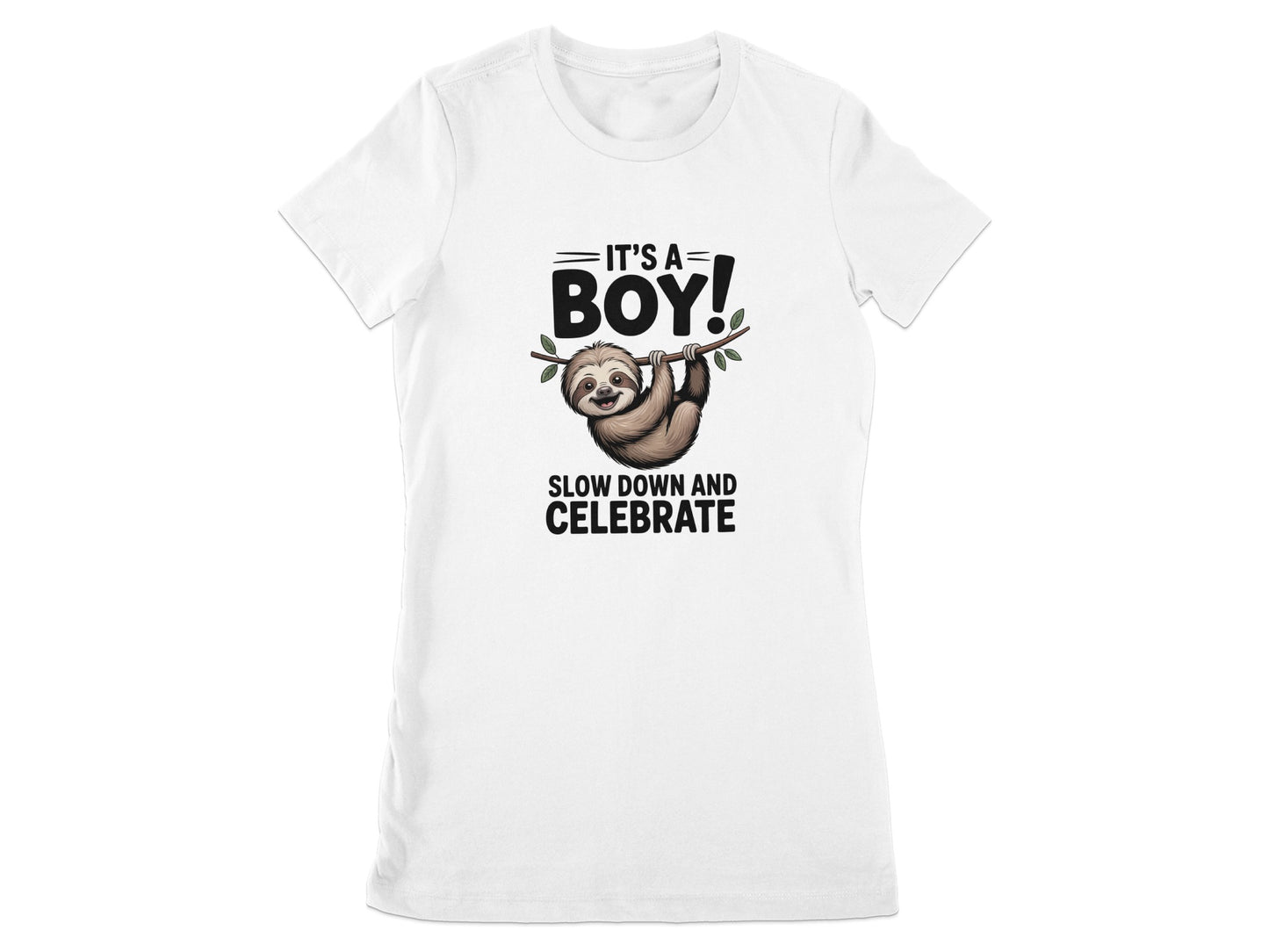 Celebrate It's a Boy Sloth Graphic Tee Shirt product type