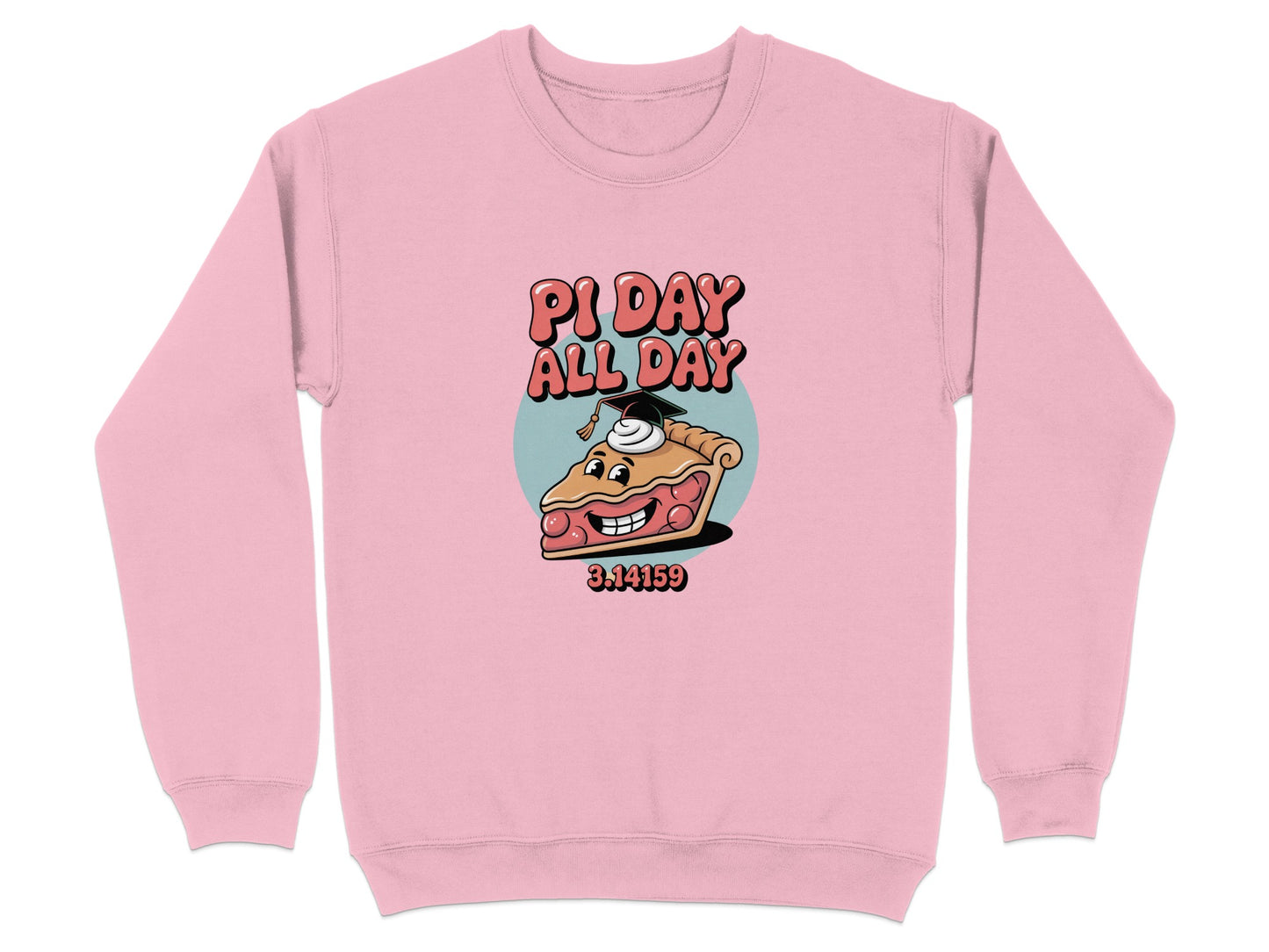 Pi Day All Day 3.14159 Pink Crewneck Sweatshirt product