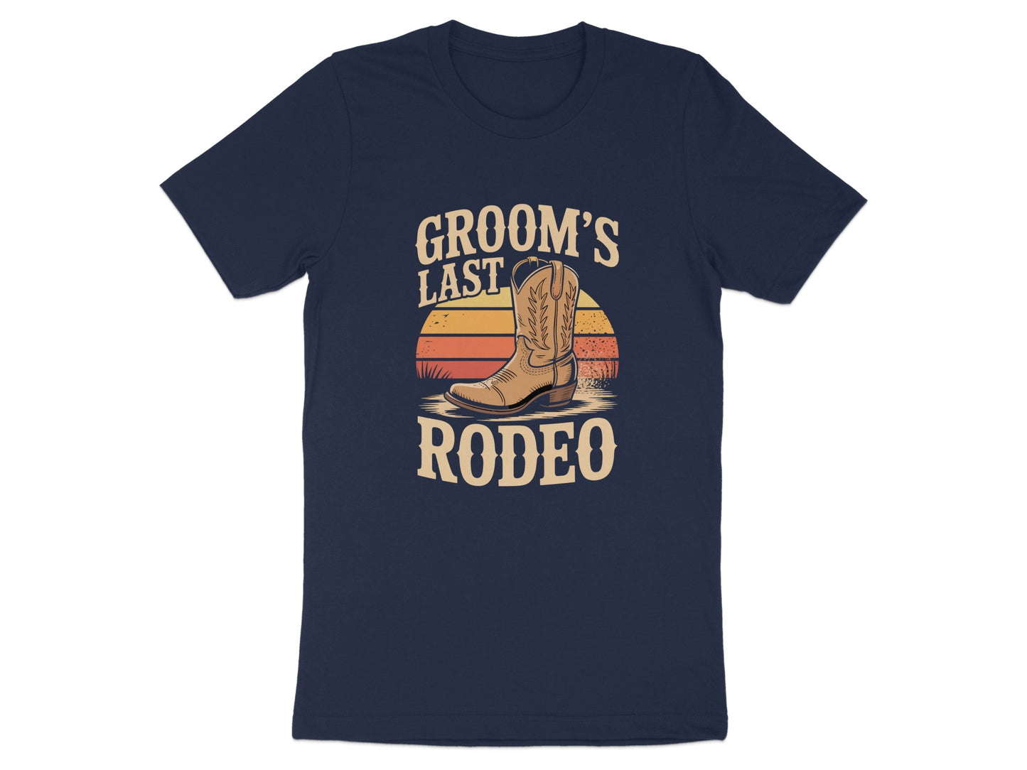 Groom's Last Rodeo Cowboy Boot Bachelor Party Shirt product type