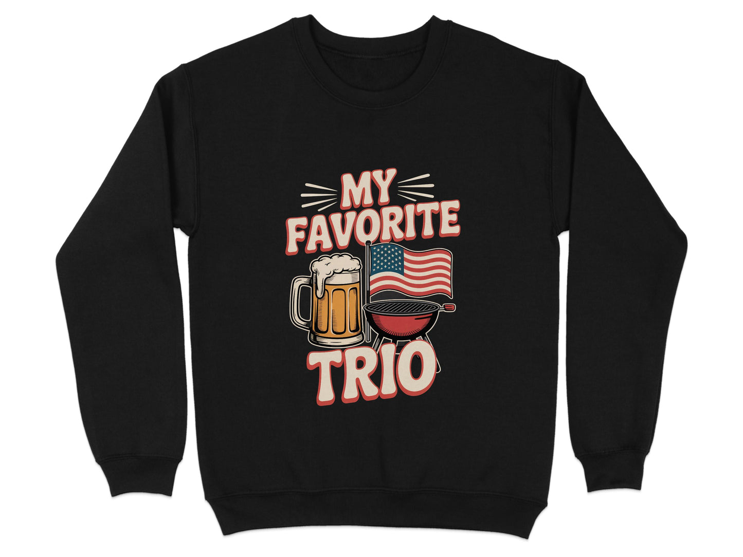 My Favorite Trio Beer Flag BBQ Graphic Sweatshirt product