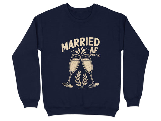 Married AF Funny Champagne Glasses Sweatshirt product