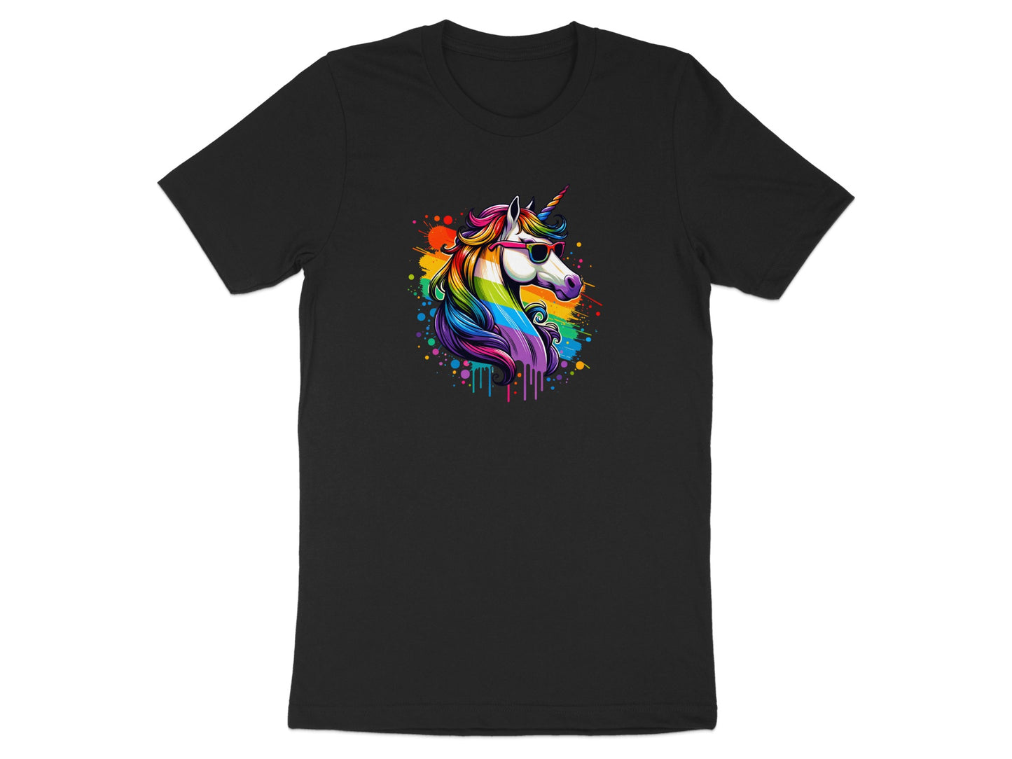 Colorful Rainbow Unicorn Art Graphic T-Shirt product type