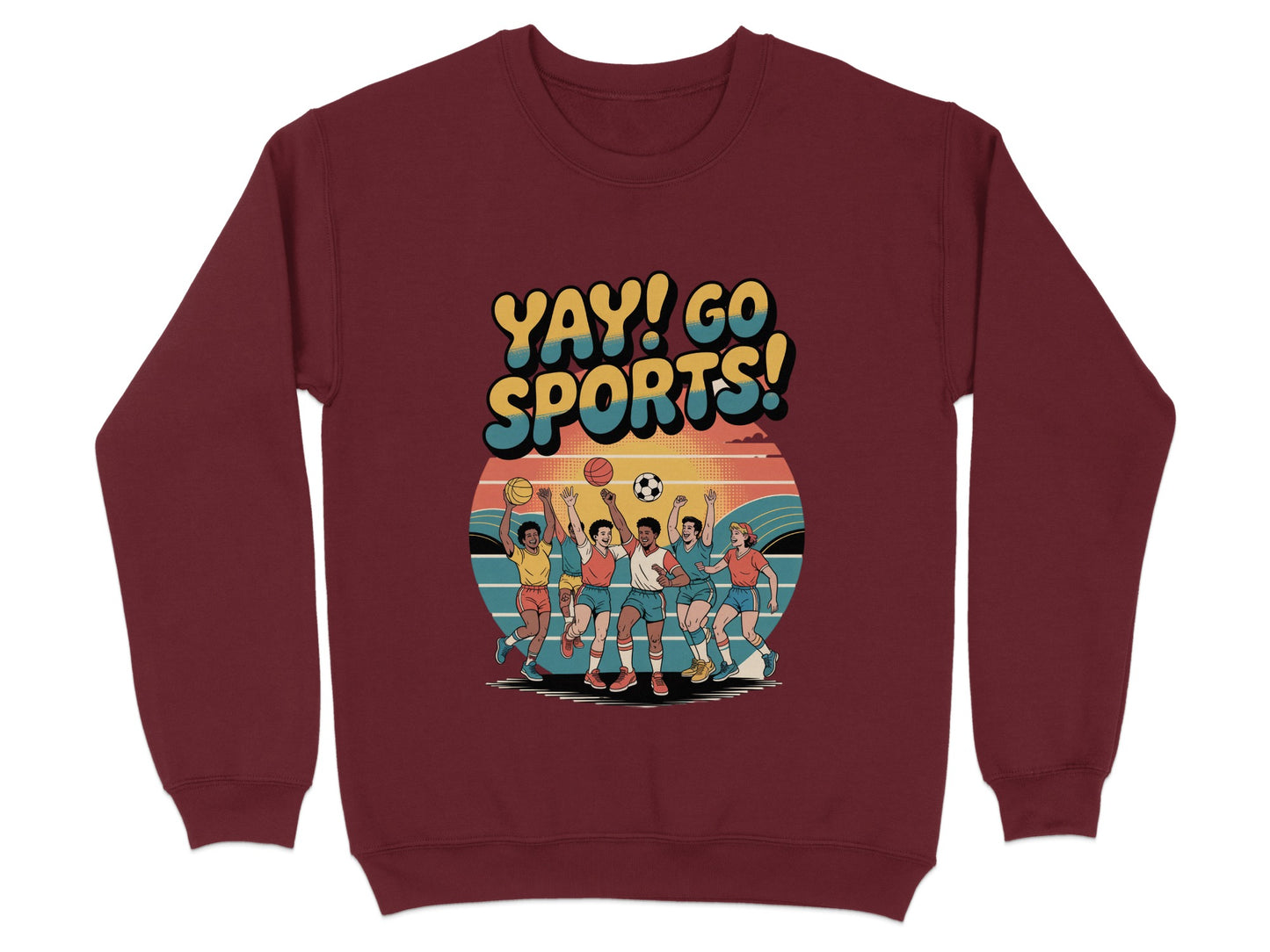 Yay Go Sports Fun Retro Inspired Graphic Sweatshirt product type
