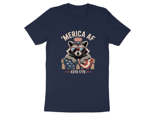 Funny Raccoon 'Merica AF ESTD 1776 Graphic Tshirt product