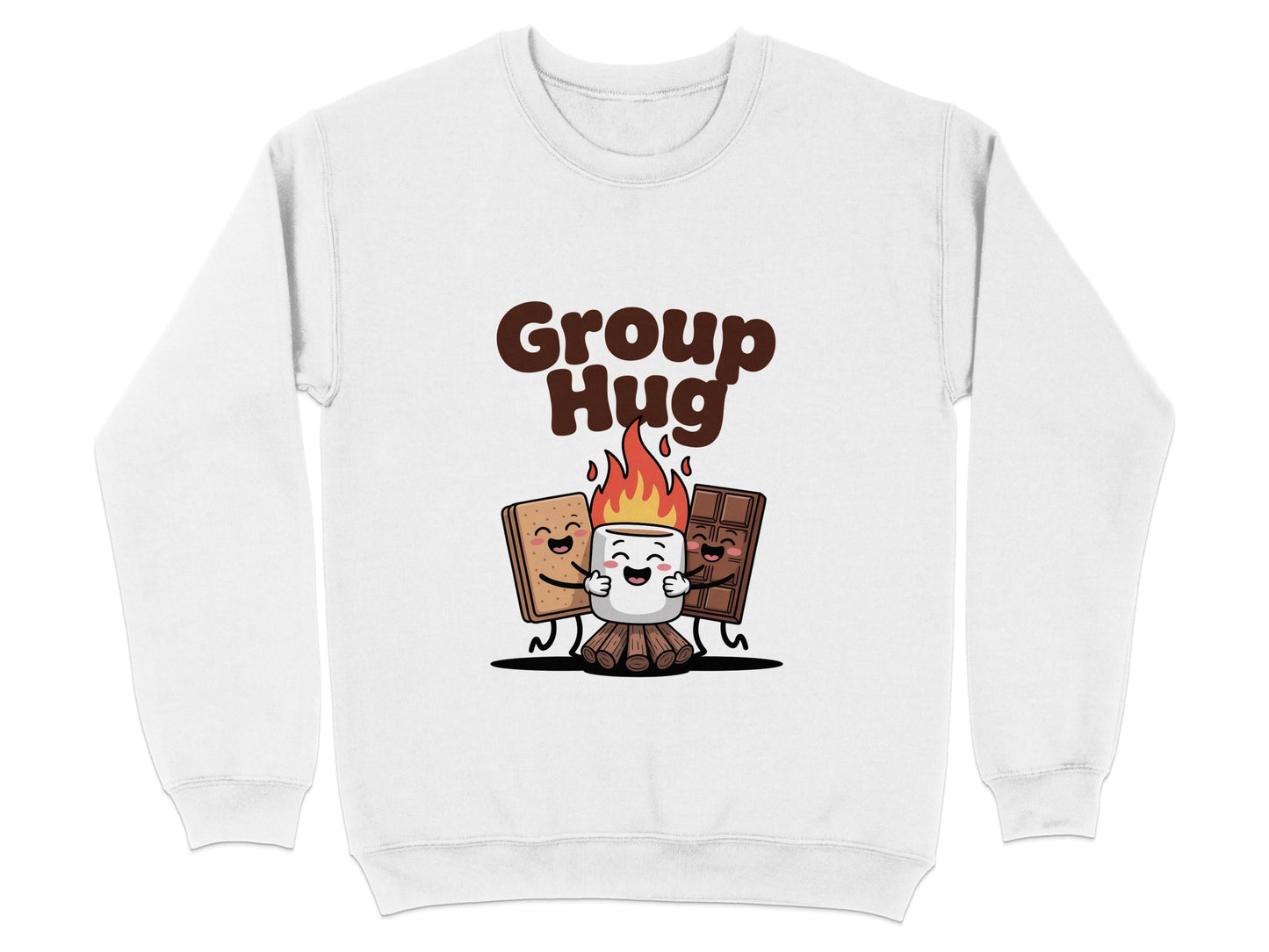 Group Hug Cute Cartoon Print White Sweatshirt product
