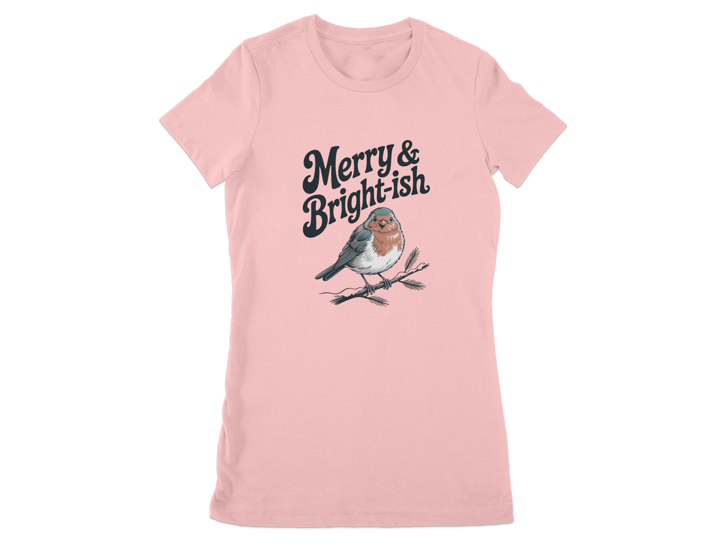 Merry & Bright-ish Bird Design Graphic T-shirt product