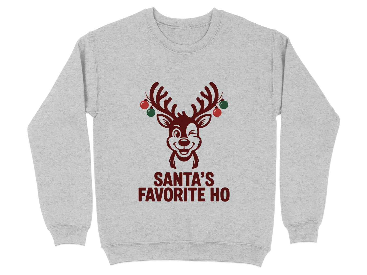 Santa's Favorite Ho Sweatshirt with Reindeer product
