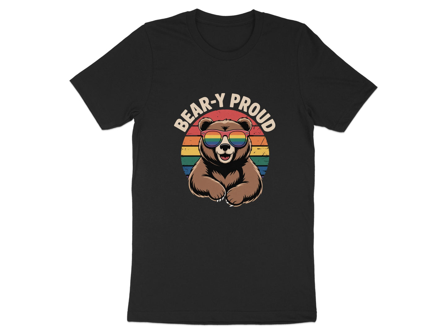 Bear-Y Proud Colorful Retro Bear Graphic T-Shirt product