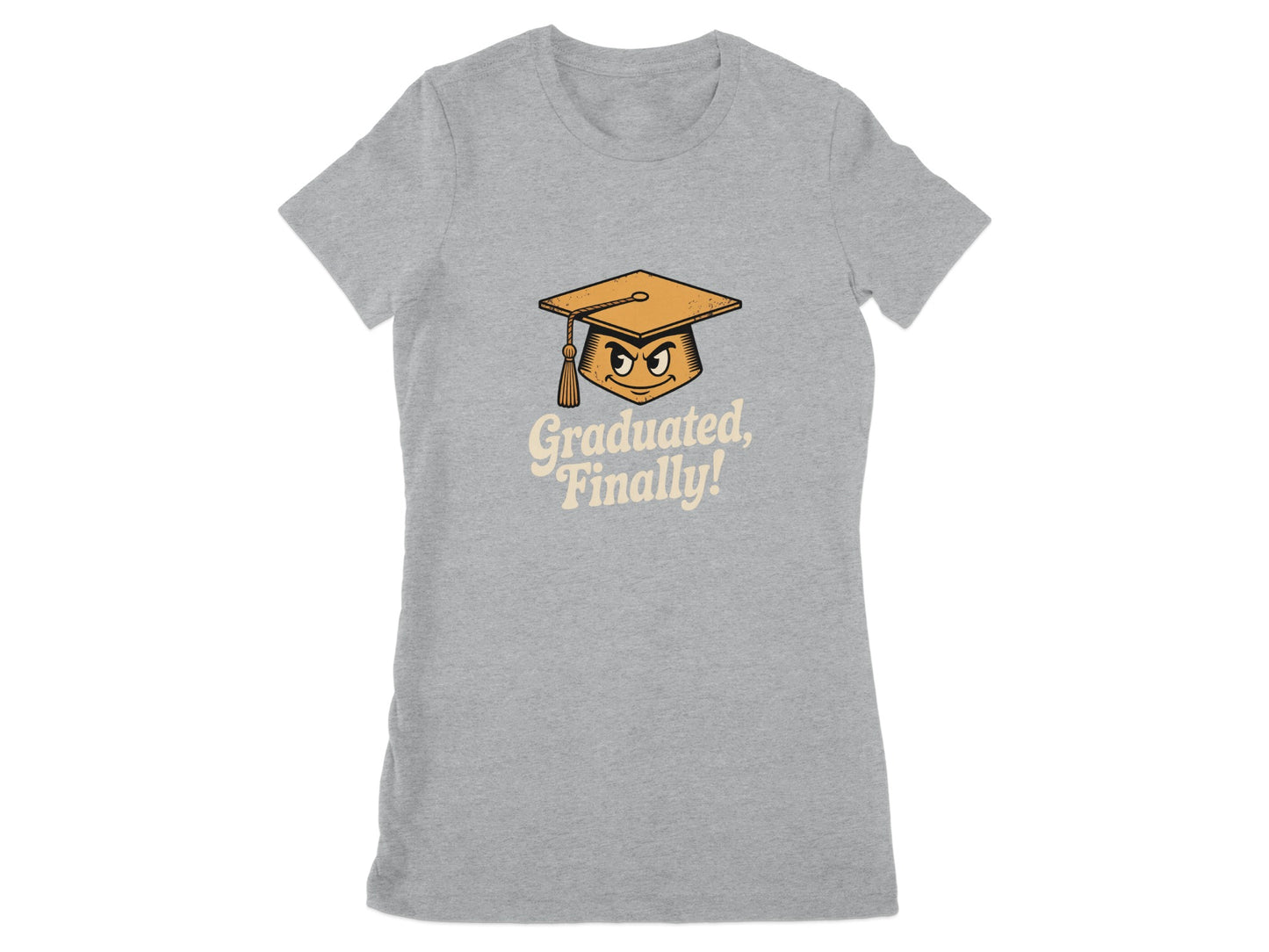 Graduated Finally Design on Grey T-shirt product type