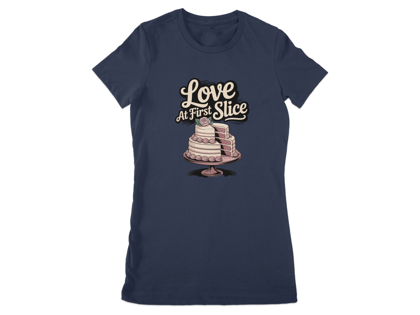 Love At First Slice Graphic Cake Design T-Shirt Product
