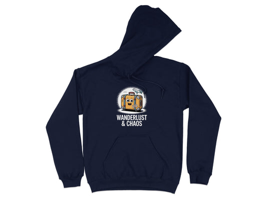 Wanderlust and Chaos Graphic Black Hoodie product