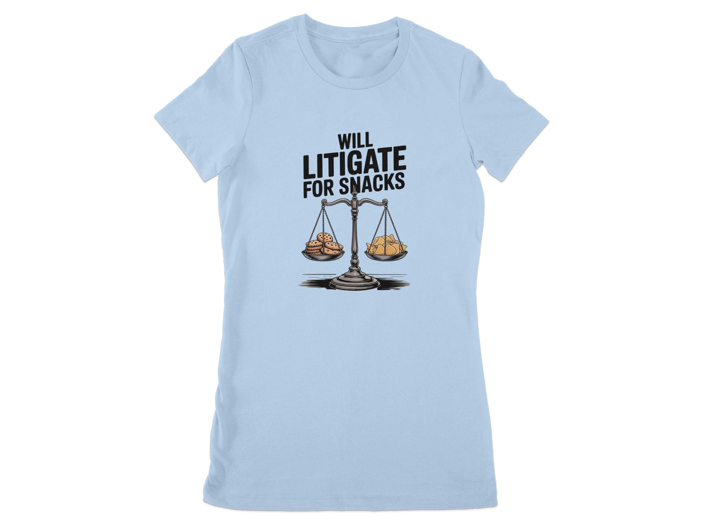 Will Litigate For Snacks Scales Graphic Shirt product