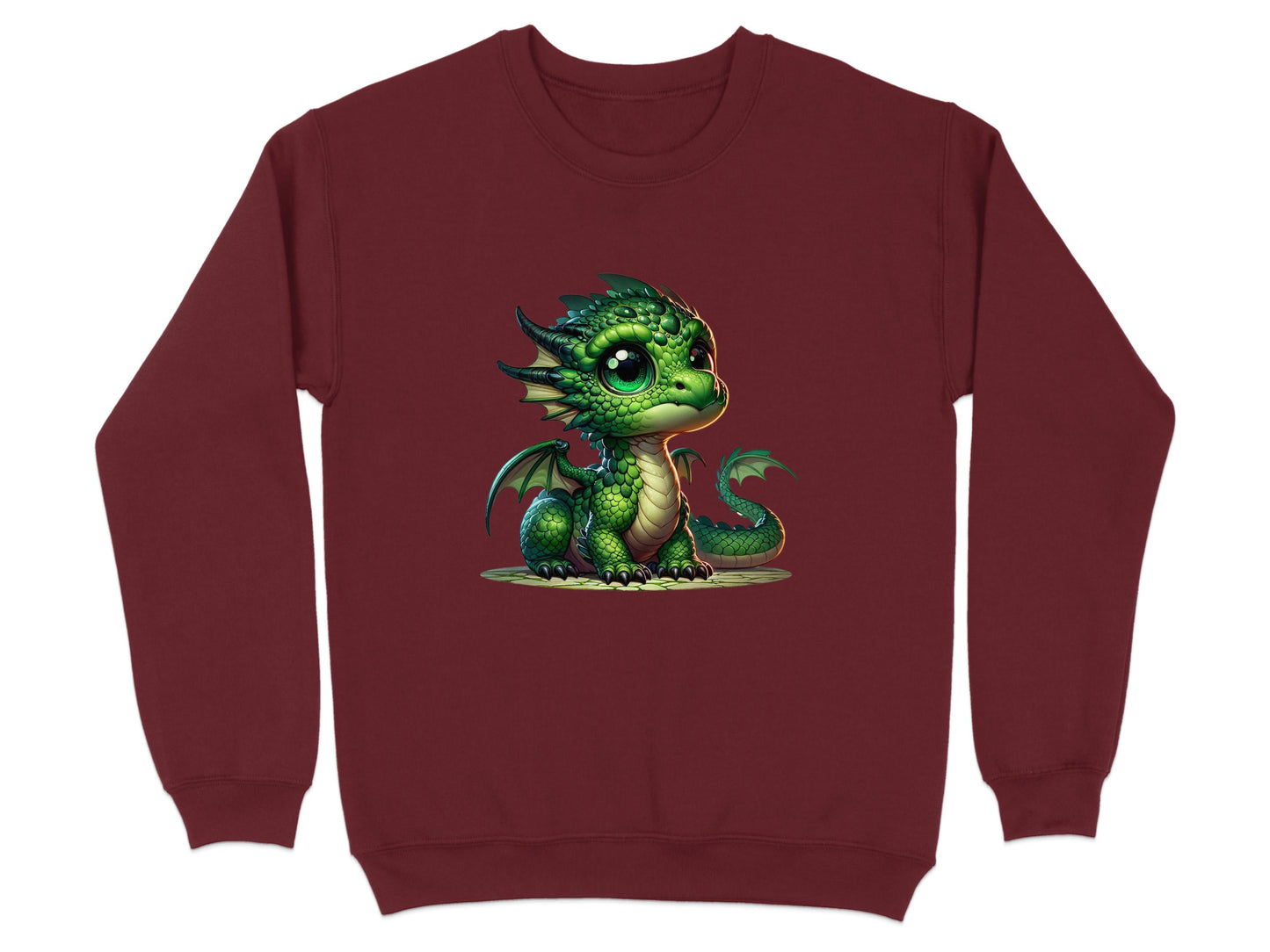 Cute Green Baby Dragon Image Printed Sweatshirt product type