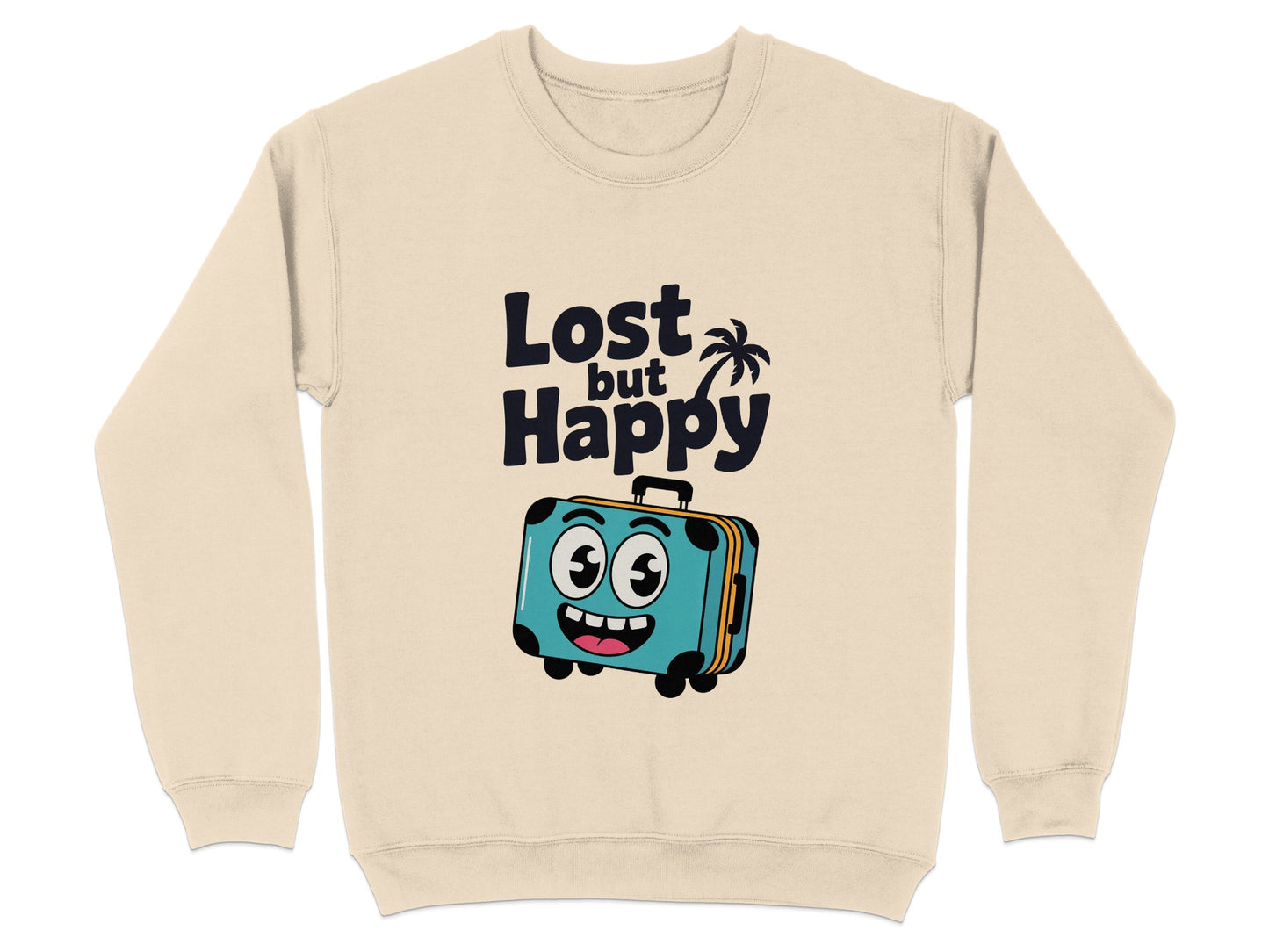 Lost But Happy Funny Face Sweatshirt product