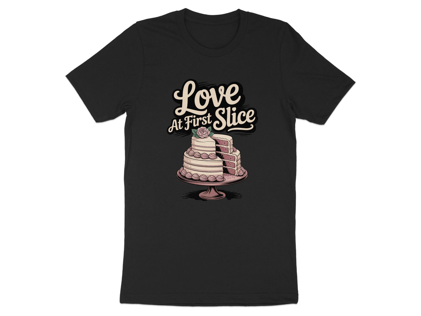 Love At First Slice Cake Illustration T-Shirt product type