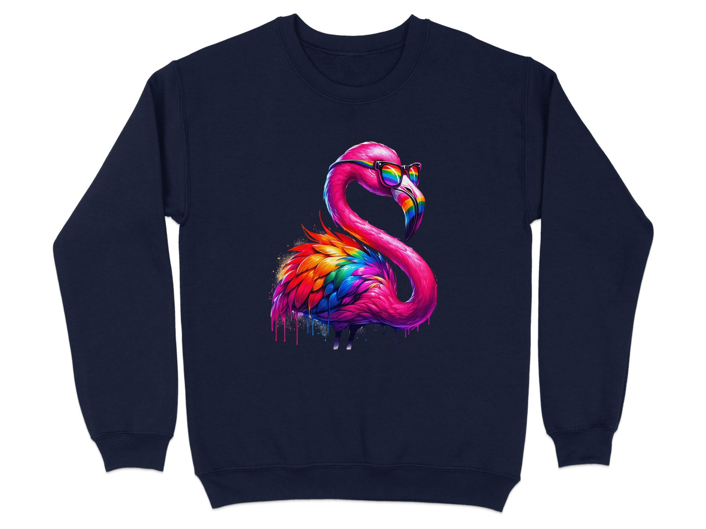 Vibrant Flamingo with Glasses Art Design Sweater Product
