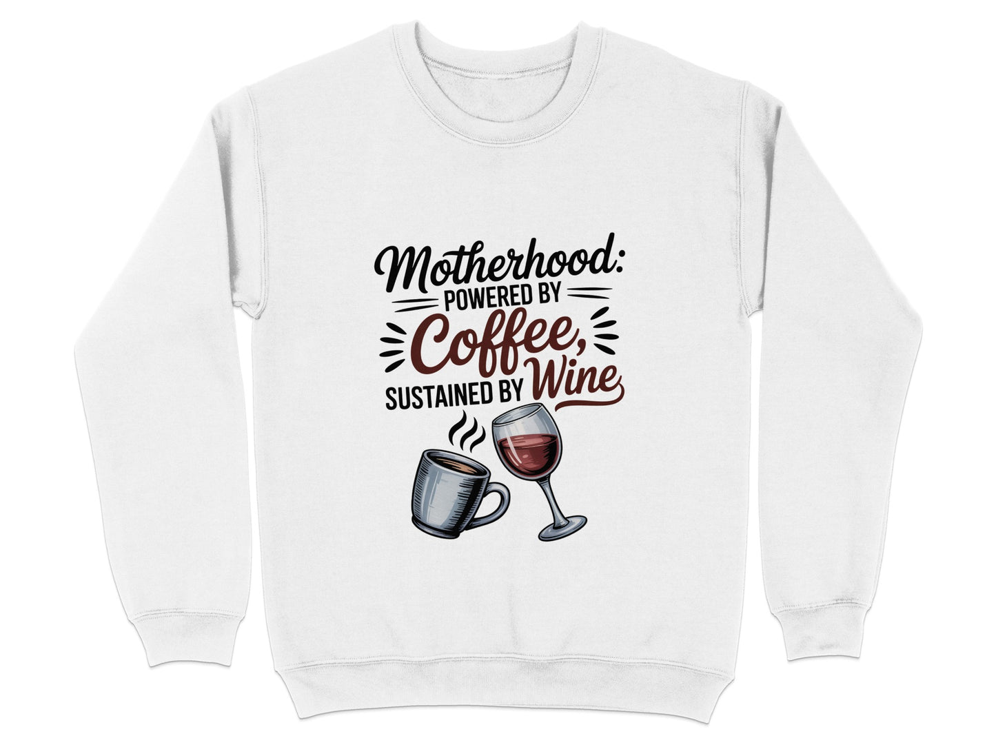 Motherhood Coffee and Wine Quote Sweatshirt product