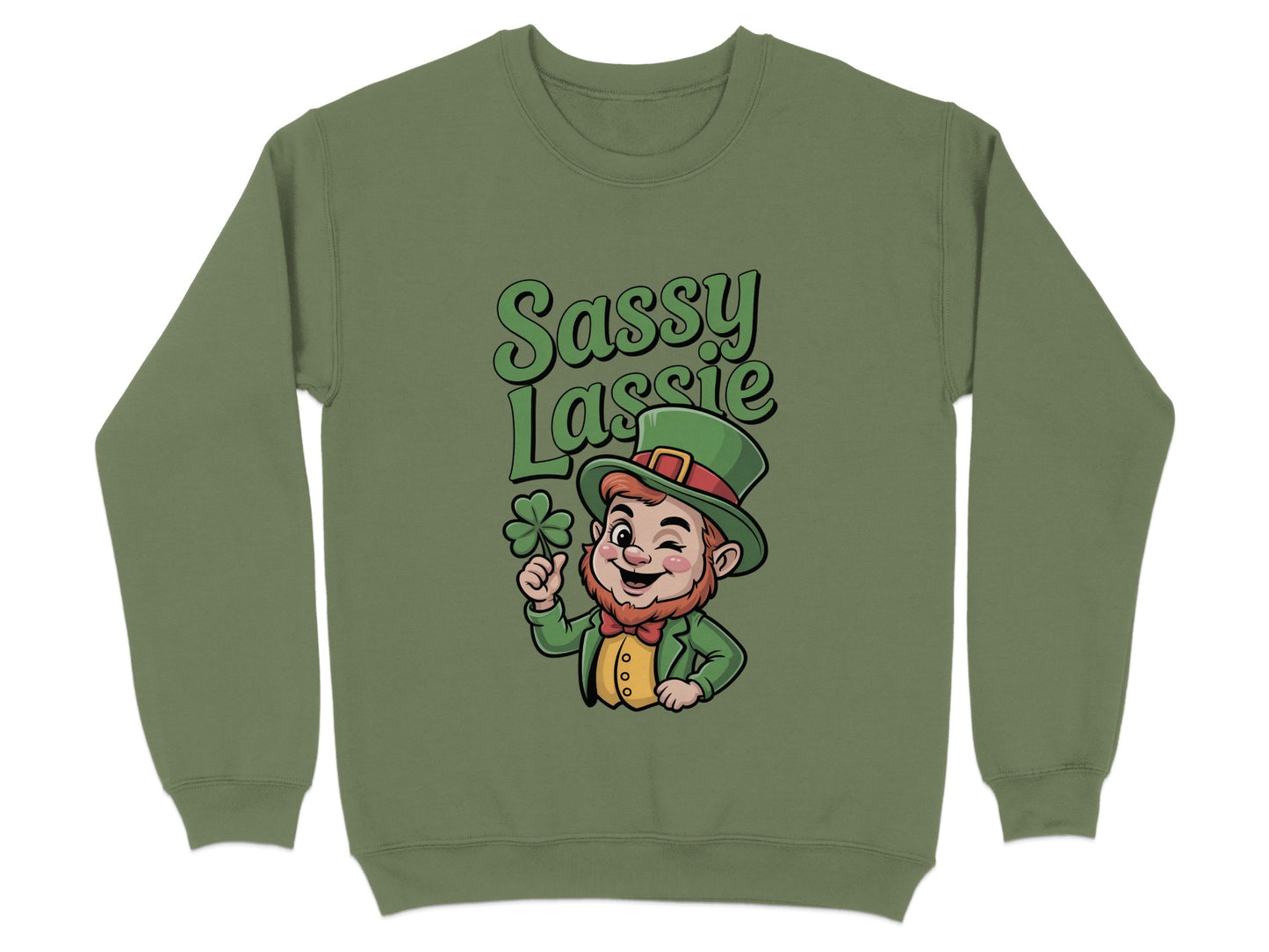 Sassy Lassie Sweater With Cheerful Leprechaun product type