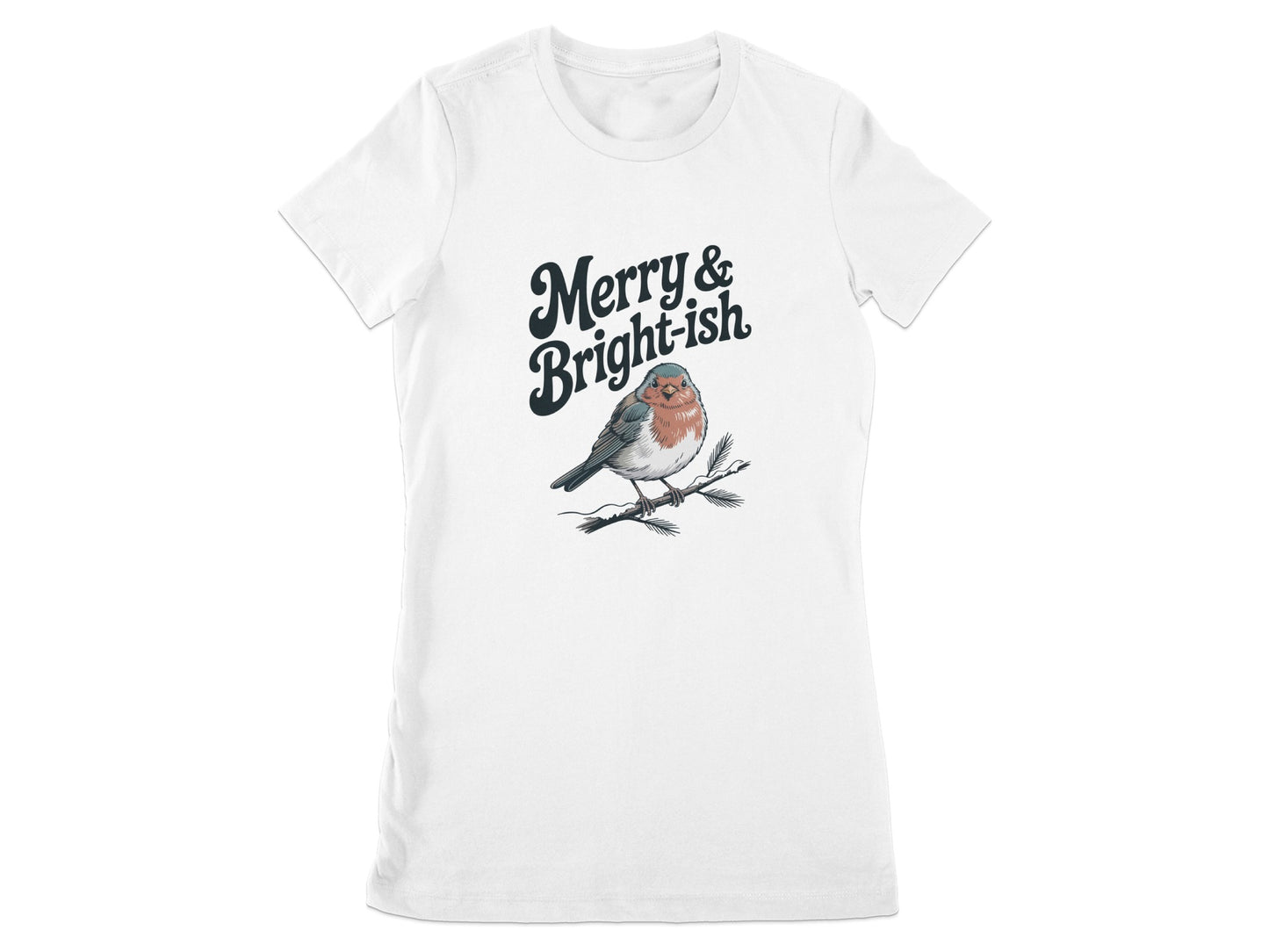 Merry and Brightish Bird Design Printed T-shirt product