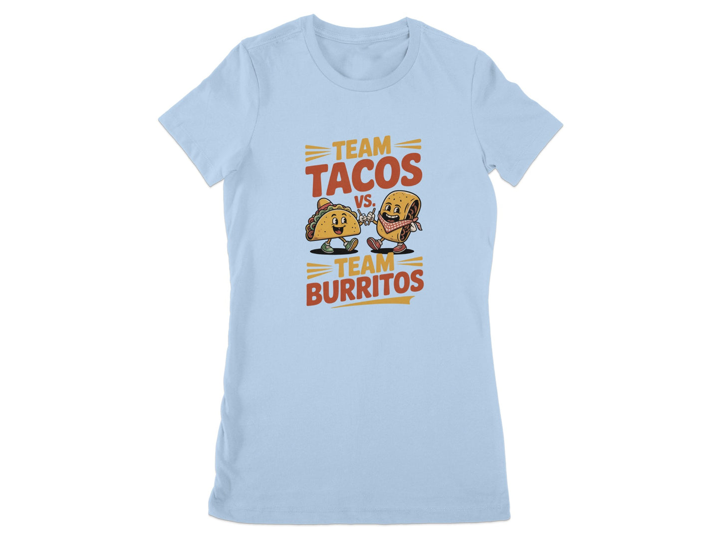 Team Tacos vs Team Burritos Fun Graphic T-shirt Product