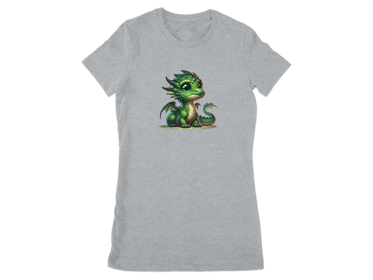 Cute Green Baby Dragon Graphic Print T-Shirt product type
