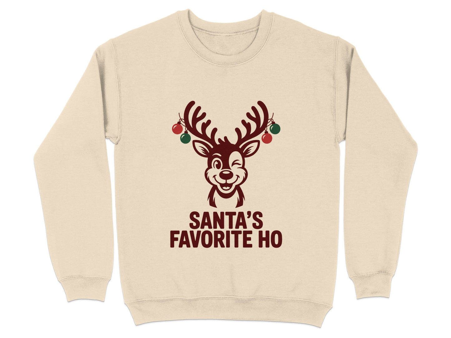 Santa's Favorite Ho Reindeer Print Sweatshirt Product