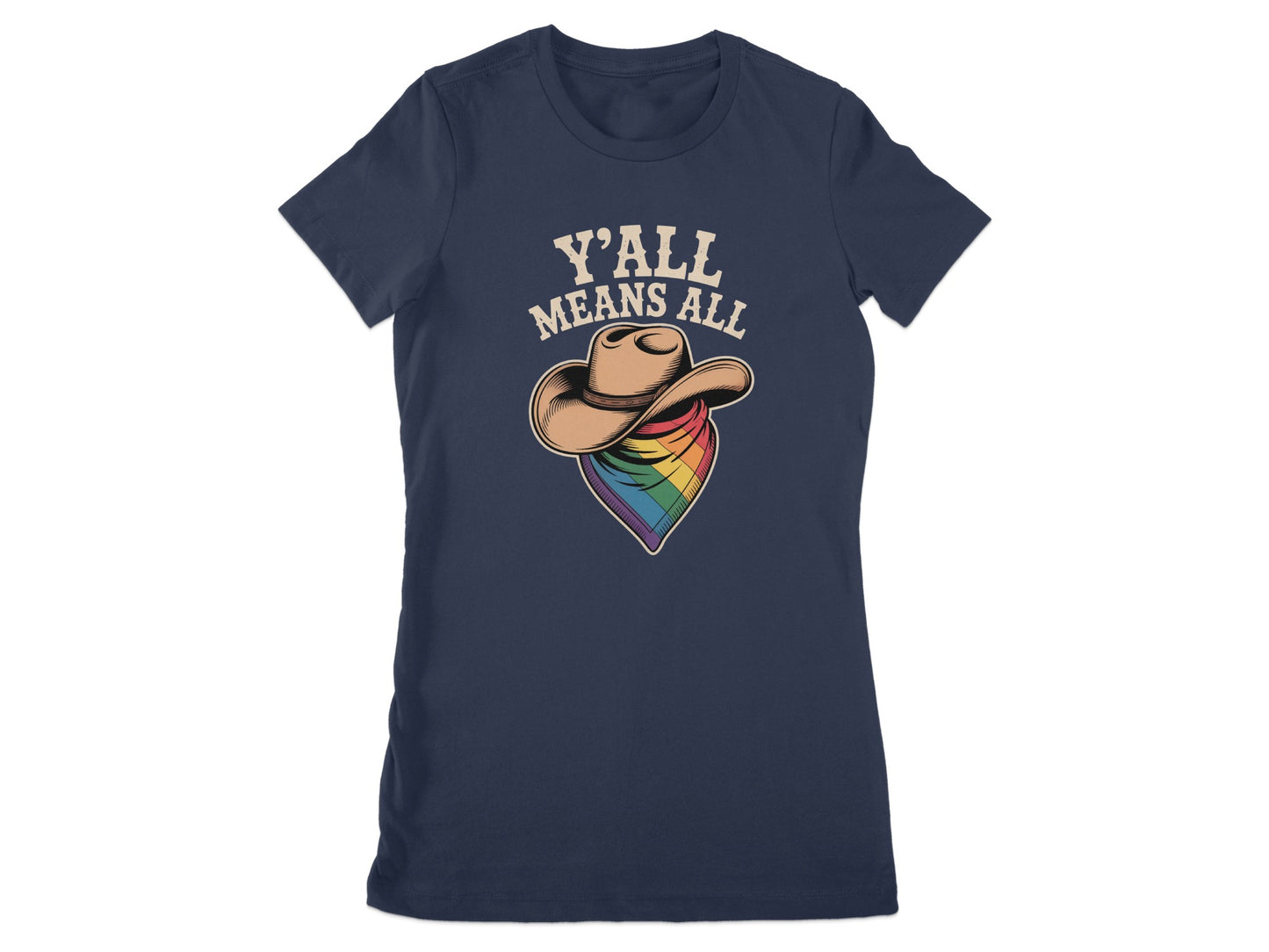 Y'All Means All Graphic Tee with Rainbow Bandana product type