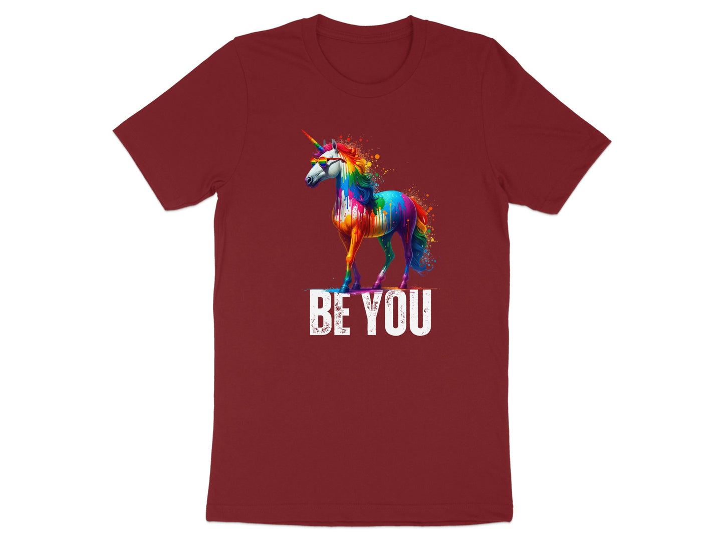 Colorful Unicorn Print Be You Statement TShirt product type