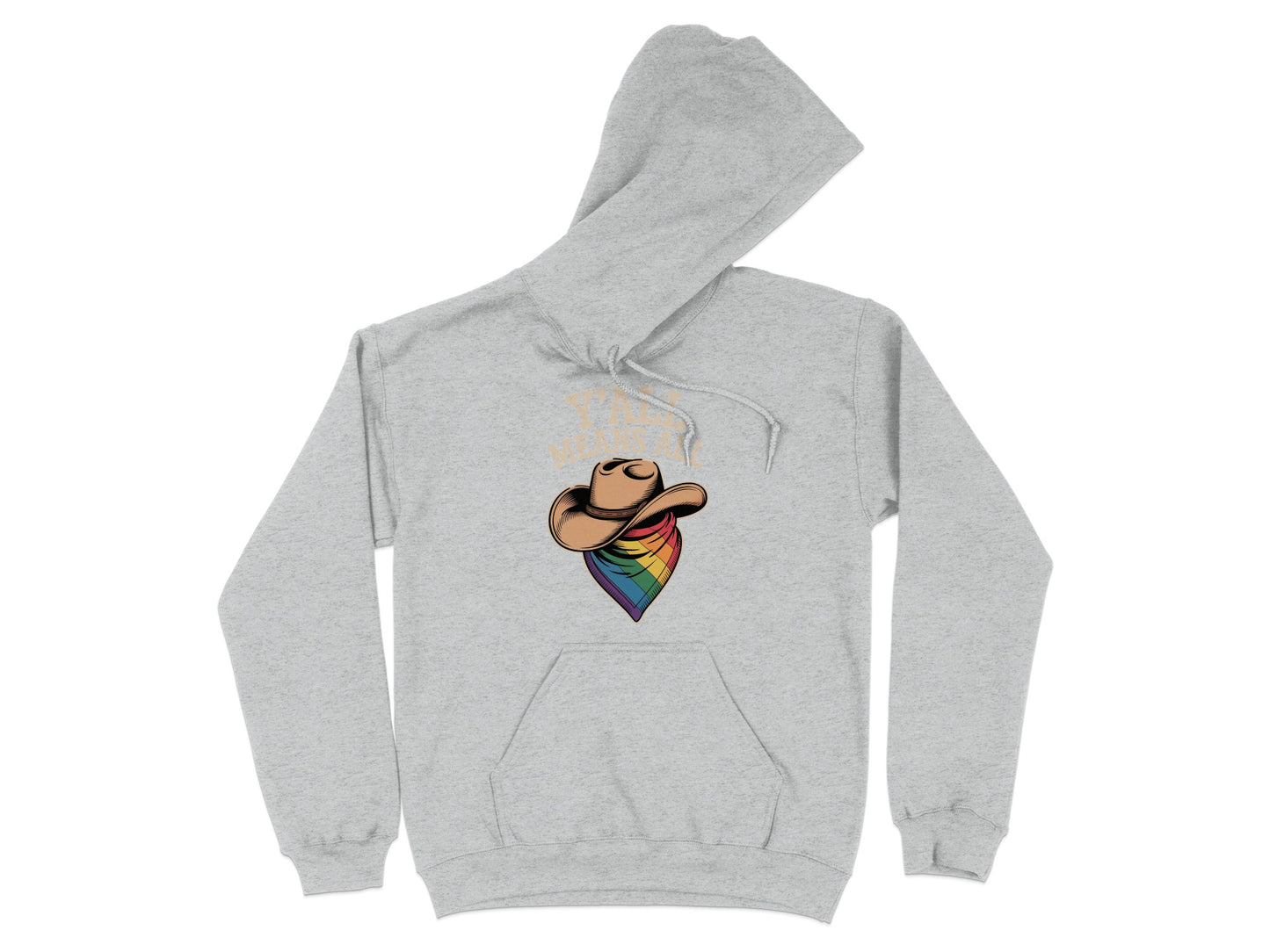 Vibrant Rainbow Cowboy Hat Design Printed Hoodie product