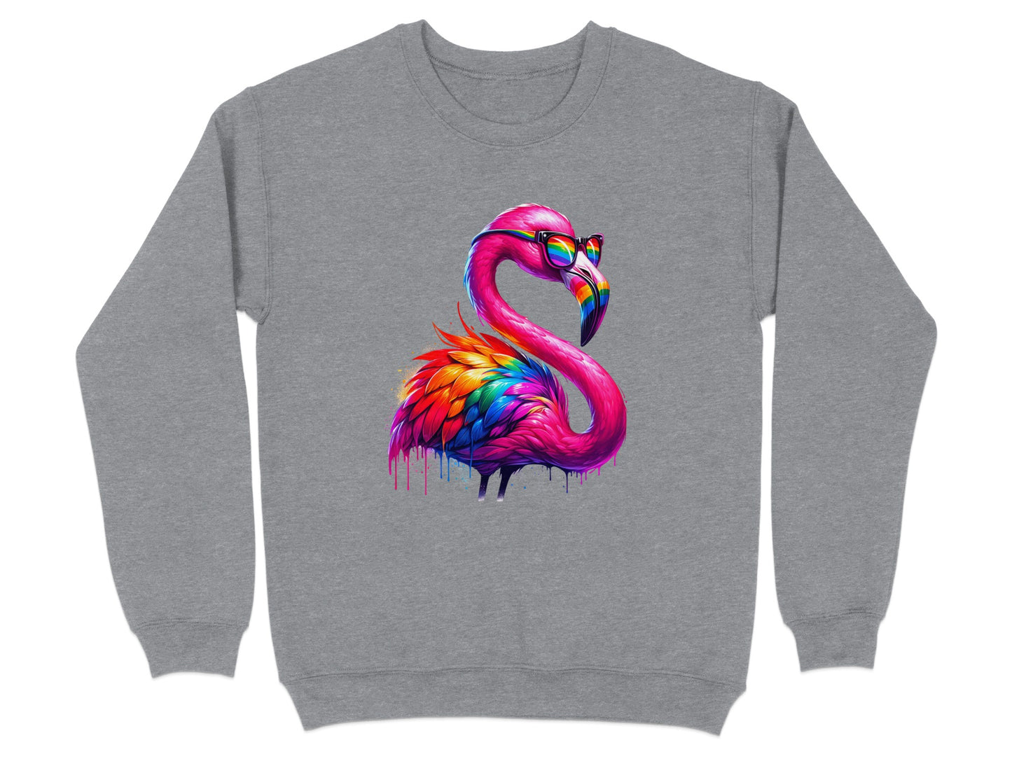 Bright Colorful Flamingo in Glasses Sweater product