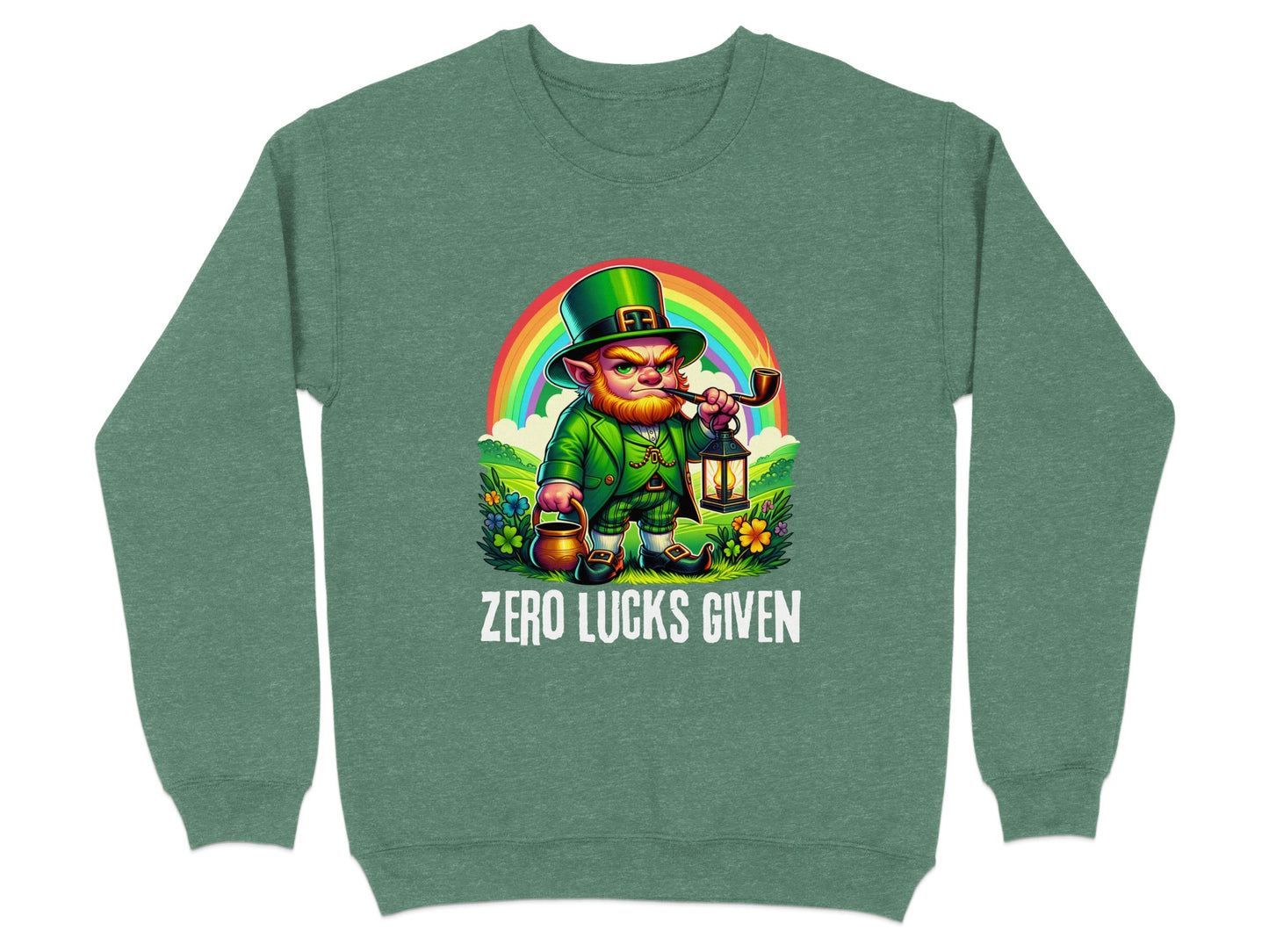 Zero Lucks Given Rainbow Leprechaun Sweatshirt product type