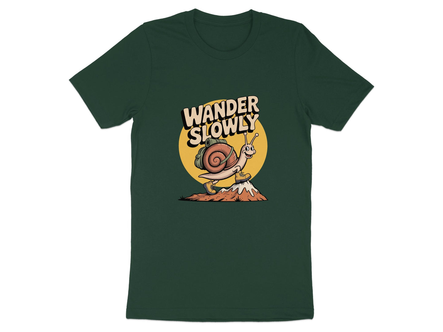 Wander Slowly Snail Print T-Shirt Adventure product