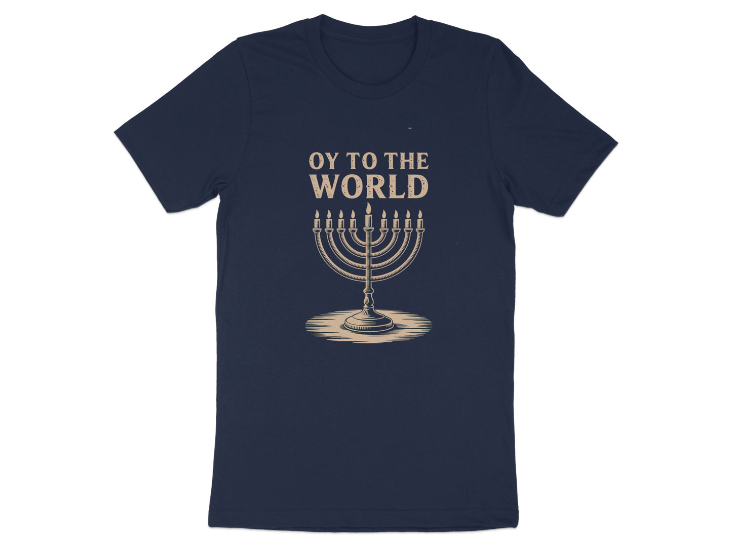 Oy To The World Menorah Graphic T-Shirt product type