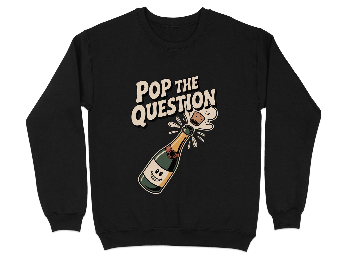 Pop the Question Graphic Black Sweatshirt product type