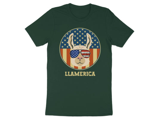 Llamerica Graphic T-Shirt Funny Patriotic Novelty product type