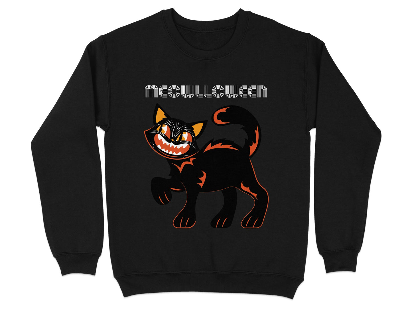 Meowloween Cat Graphic Sweatshirt Perfect for Fall product