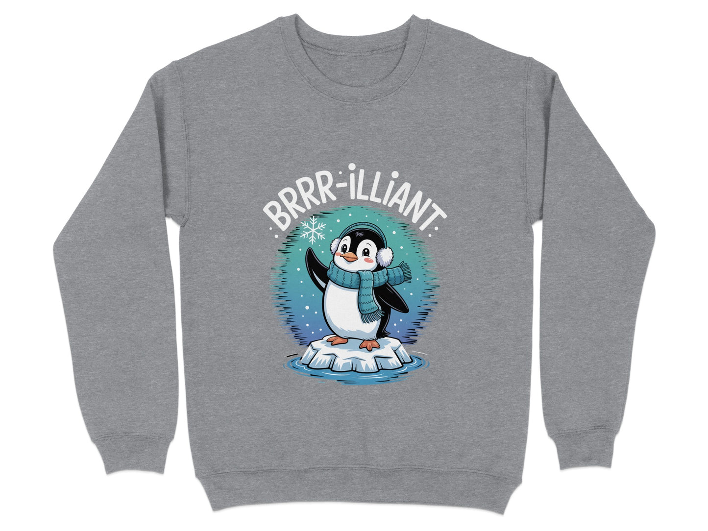 Brrr-illiant Penguin Graphic Round Neck Sweatshirt product