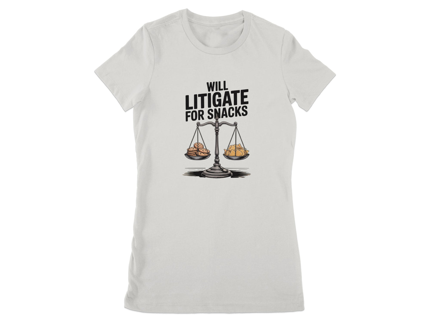Will Litigate for Snacks Printed T-shirt product