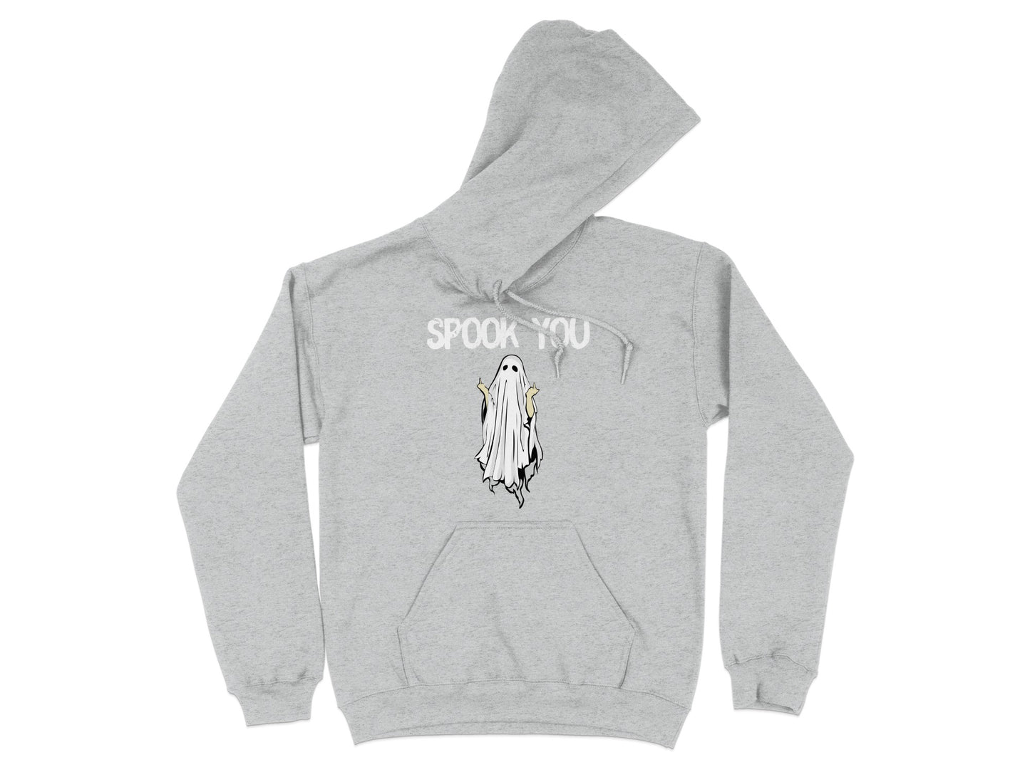 Spook You Grey Hoodie with Ghost Graphic Print product type