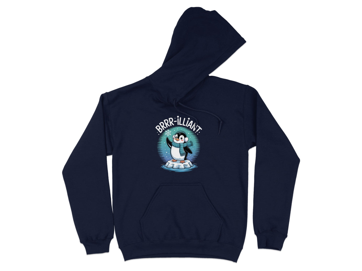 Brrr-illiant Penguin Hoodie Fun Graphic Apparel product type