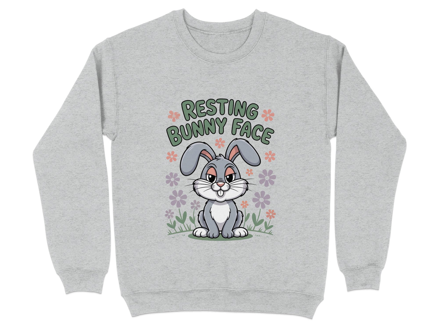 Resting Bunny Face Graphic Sweatshirt Funny Product
