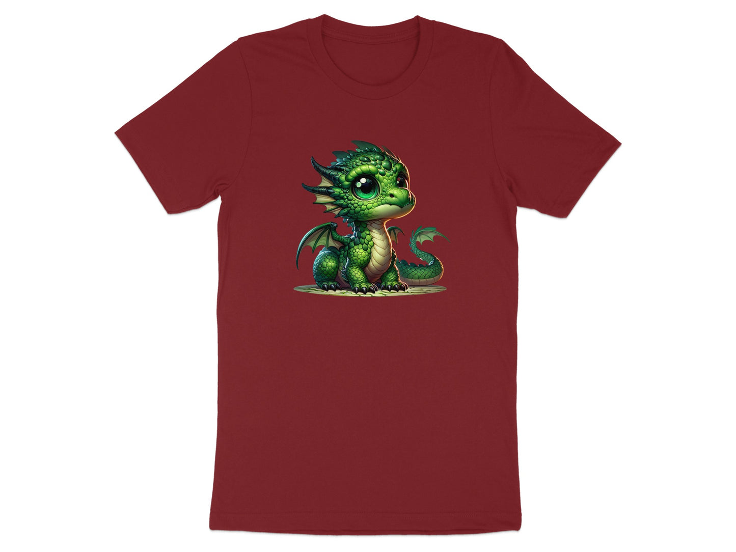 Adorable Dragon Design on a Maroon T-Shirt product type