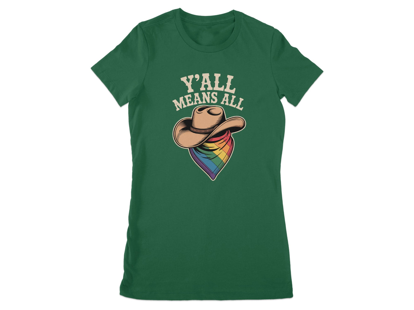 Y'all Means All Cowboy Hat Rainbow Bandana Shirt product type