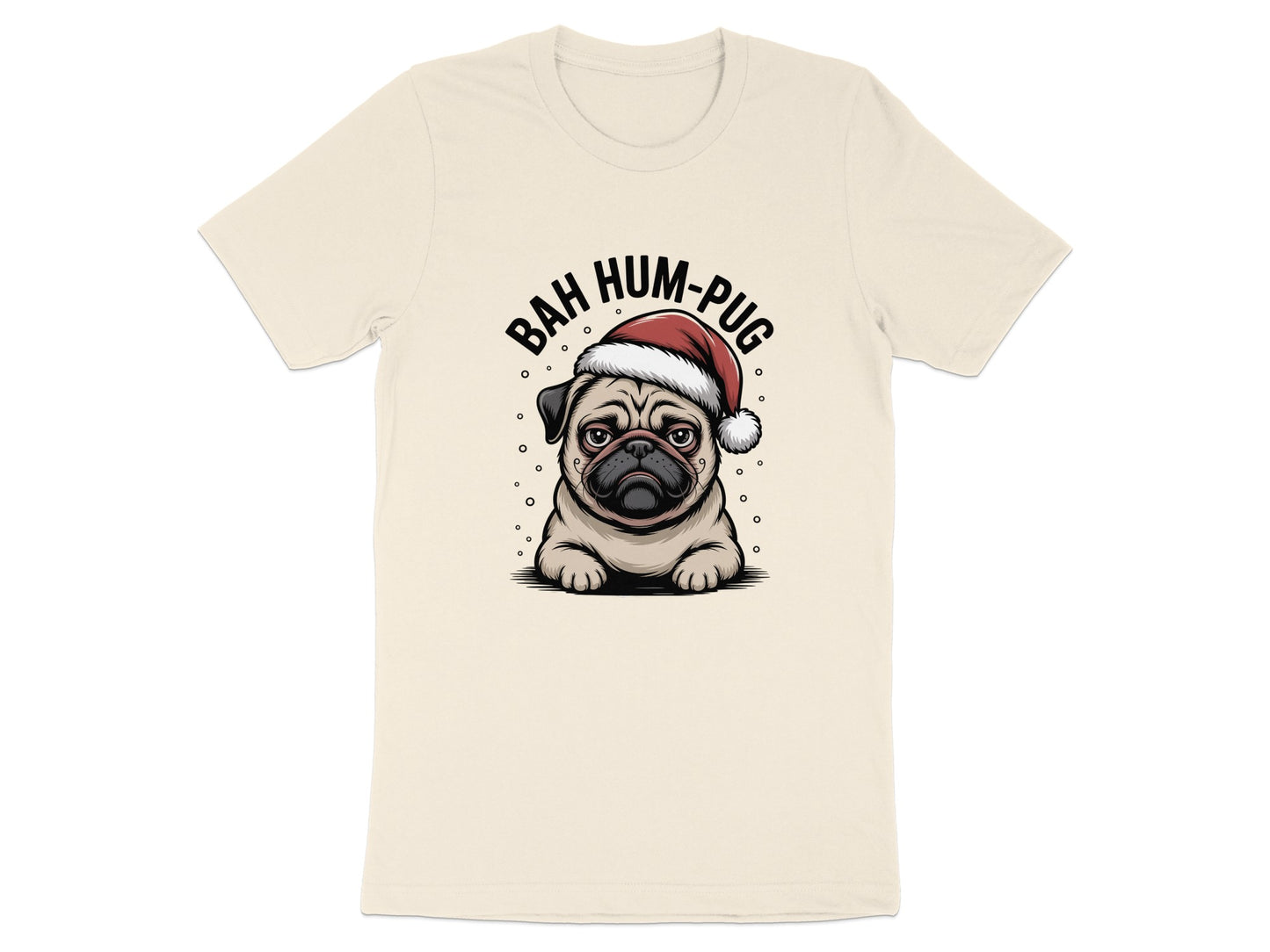Bah Hum Pug Festive Pug Santa Hat Design Shirt product
