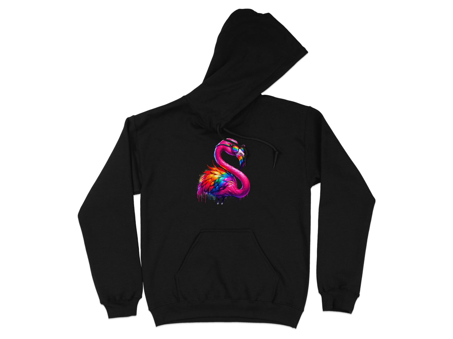 Colorful Flamingo Design Hooded Sweatshirt product type